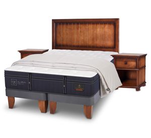 Cama europea King Grand premium + Set Monterrey chocolate + plumón Cic