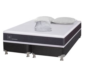 Box spring 2 plazas Ortopedic base dividida B5 + almohadas + cubrecolchón Cic