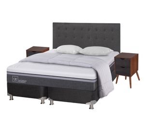 Box spring king Ortopedic advance + set Níger/Éufrates + almohada + plumón Cic