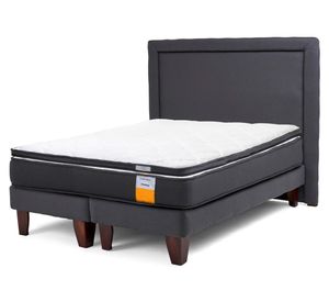 Cama europea funcional Súper King base dividida + respaldo + topper