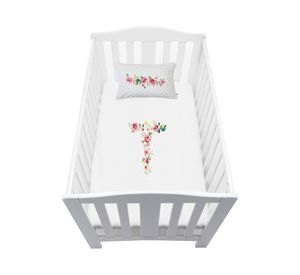 Cubreplumón cuna Letras Vintage T blanco