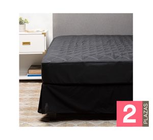 Cubre colchón 2 plazas + Faldón negro