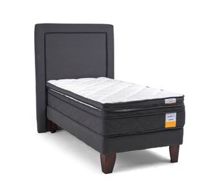 Cama europea 1.5 plazas Plus + topper + respaldo Drimkip