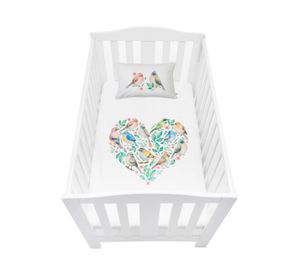 Funda de plumón Pajaritos blanco cuna