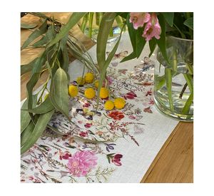 Camino de mesa Marcela crudo linet 150x36 cm