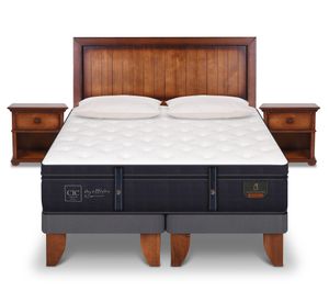 Cama europea king Grand Premium dividida + set Monterrey + almohadas Cic