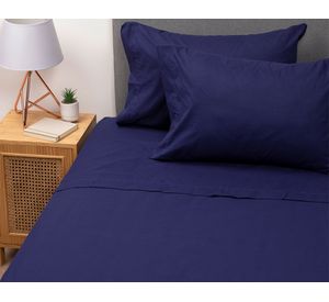 Sábanas king 144 Hilos SBCC-AZK azul + cubre colchón