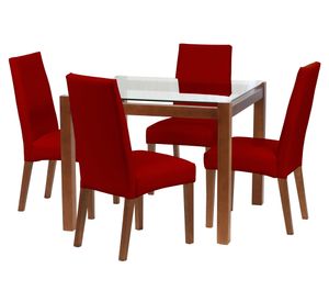 Comedor 4 sillas Barcelona rojo Latam Home