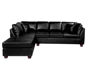 Sofá seccional izquierdo 5 cuerpos Padua negro