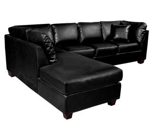 Sofá seccional izquierdo 5 cuerpos Padua negro