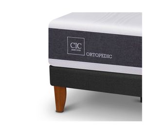 Cama europea Curve Ortopedic 1.5 plazas 1 almohada + 1 respaldo + 1 velador Cic