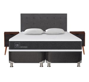 Box spring 2 plazas Ortopedic base dividida B5 + set Éufrates/ Niger + almohadas Cic