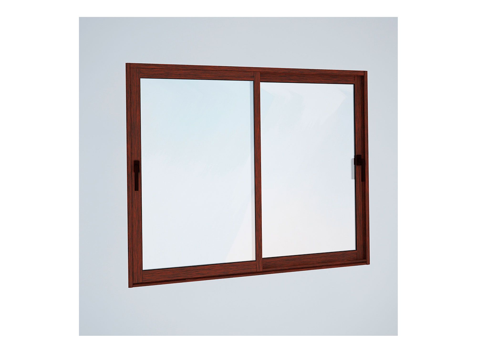 Ventana Aluminio 121x121 cm Termopanel Corredera Madera Mundo Glass