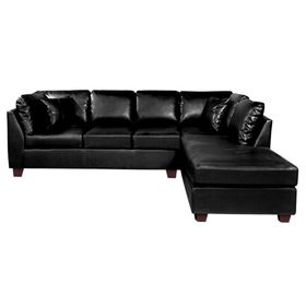 Sofá seccional derecho 5 cuerpos Padua negro