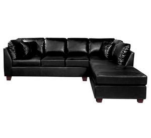 Sofá seccional derecho 5 cuerpos Padua negro