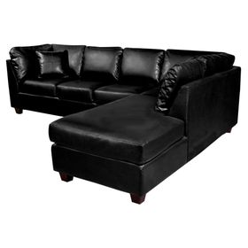 Sofá seccional derecho 5 cuerpos Padua negro