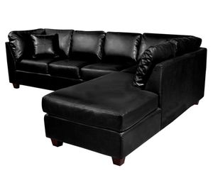 Sofá seccional derecho 5 cuerpos Padua negro