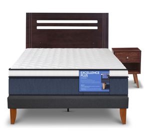 Cama europea Curve E. Plus 1.5 plazas New Munich + respaldo + velador Cic