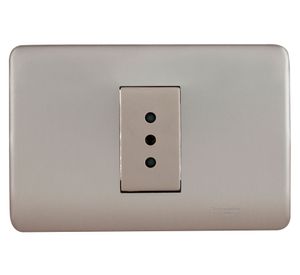 Toma corriente simple iridium champagne Schneider