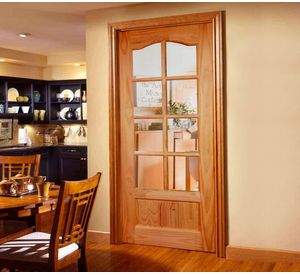 Puerta Pino Radiata Caburga 65x220 cm 8 Vidrios Moldupanel