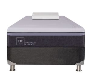 Box spring 1.5 plazas Ortopedic advance B5 + almohada viscoelástica Cic