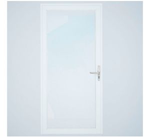 Puerta  vidriada 90x200 cm termopanel izquierda blanca Mundo Glass
