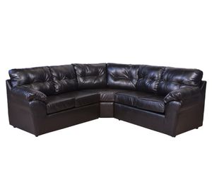 Sofá modular 5 cuerpos Roma cobre ecocuero PU negro