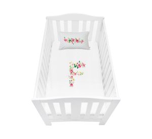 Funda de plumón Letras vintage F blanco cuna