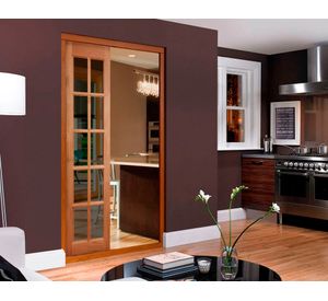 Mampara Pino Radiata Sevillana 50x210 cm 10 Vidrios Moldupanel