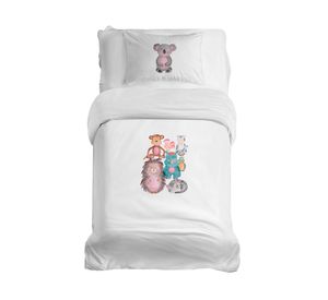 Cubreplumón transición Animales Acuarela blanco