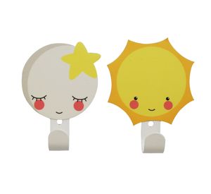 Percha sol y luna 2 unidades blanco Ducasse