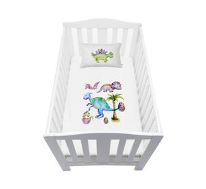 Cubreplumón cuna Dino blanco