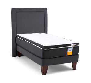 Cama europea funcional 1 plaza plus + respaldo + topper
