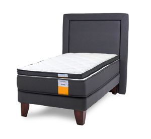 Cama europea funcional 1 plaza plus + respaldo + topper