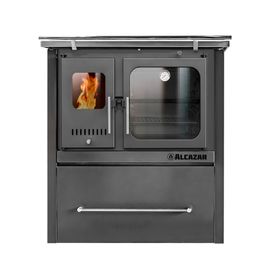 Cocina leña combustión lenta europea M90 Gris