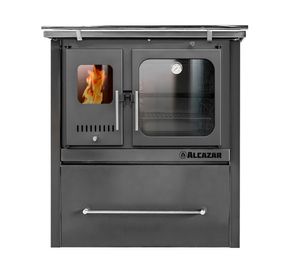 Cocina leña combustión lenta europea M90 Gris