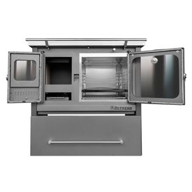 Cocina leña combustión lenta europea M90 Gris