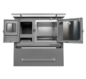 Cocina leña combustión lenta europea M90 Gris