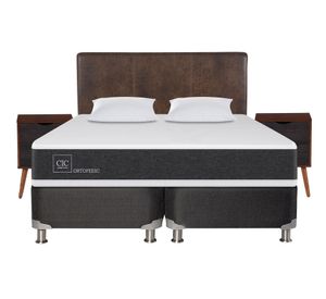 Box spring 2 plazas Ortopedic base dividida B5 + set Baker/ Niger + almohadas viscoelásticas Cic