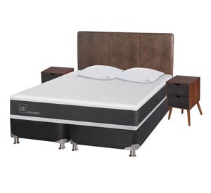Box spring 2 plazas Ortopedic base dividida B5 + set Baker/ Niger + almohadas viscoelásticas Cic