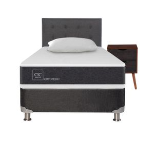 Box spring 1,5 plazas Ortopedic + set Níger/Éufrates + almohada Cic