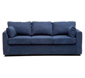 Sofá 3 cuerpos Texas tela azul oscuro