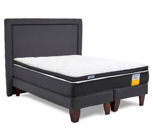 Cama europea funcional 2 plazas Plus base dividida + respaldo + topper