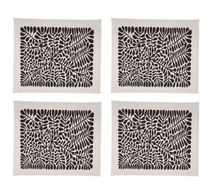 Individual Africano crudo impermeable 42x36 cm 4 un.