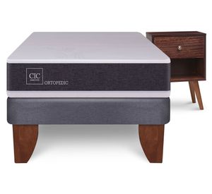 Cama europea 1.5 plazas Ortopedic + velador Múnich Cic