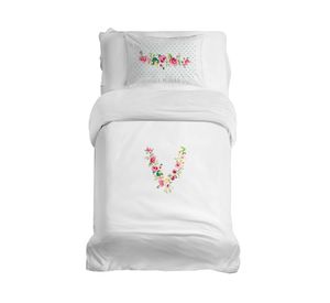 Cubreplumón transición Letras Vintage V blanco