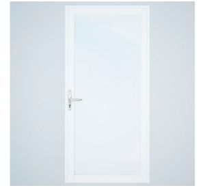 Puerta Interior vidriada 95x200 cm Aluminio termopanel derecha Blanca Mundo Glass