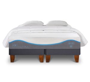 Cama europea king Alaska dividida + almohadas + plumón Cic