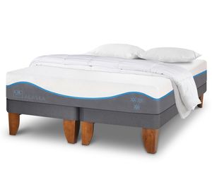 Cama europea king Alaska dividida + almohadas + plumón Cic