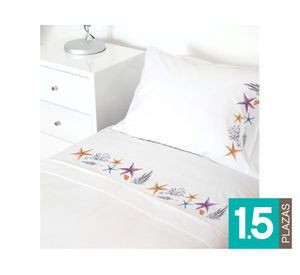 Juego sábanas 1.5 plazas 200 hilos Stella blanco